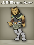 JEStockArt - SciFi - Aslan Feline Humanoid In Kilt - CNB