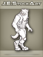 JEStockArt - SciFi - Vargr Wolf With Earring In Scout Jacket - LNB