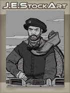 JEStockArt - Steampunk - Bearded Captain Aboard Clockwork Vessel - GWB