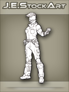JEStockArt - SciFi - Female Merc With Tattoos And Mohawk - LNB