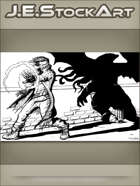 JEStockArt - Supernatural - Modern Mage Of Cthulhu In Dark Alley - IWB