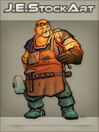 JEStockArt - Fantasy - Bald Blacksmith With Glowing Ring and Goggles - CNB