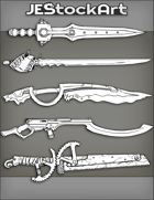 JEStockArt - Items - Assorted SciFi Swords 2020A - Bundle
