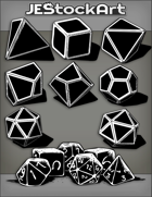 JEStockArt - Items - Assorted Black Dice 2020A - Bundle