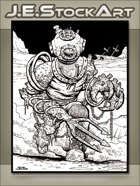 JEStockArt - Fantasy - Deep Sea Diver Golem With Trident Arm - IWB