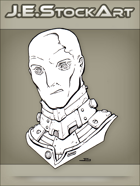 JEStockArt - SciFi - Albino Alien Overlord With Metal Neck - LNB