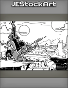 JEStockArt - Fantasy - Planar Adventurer Travels Through Rift Into New World - IWB