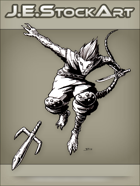 JEStockArt - Fantasy - Mouse Ninja With Sword Throwing Sai - INB