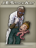 JEStockArt - SciFi - Black Scientist with Genetic Experiment - CNB