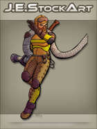JEStockArt - SciFi - Future Firefighter with Hose - CNB