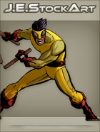 JEStockArt - Supers - Martial Artist With Collapsible Staff - CNB