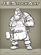JEStockArt - Fantasy - Bald Blacksmith With Glowing Ring and Goggles - INB