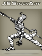 JEStockArt - Fantasy - Half Dragon Lady In Oriental Armor - INB