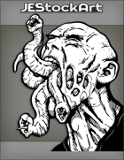 JEStockArt - Fantasy - Alien Parasite With Eye And Tail With Screaming Host - INB