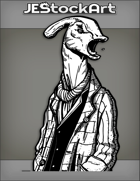JEStockArt - PostA - Parasaur Man Yelling In Scarf And Layered Coats - INB