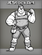 JEStockArt - Modern - Bulky Italian Plumber With Mustache And Belt - INB