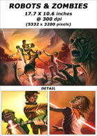 Cover full page - Robots vs Zombies - RPG Stock Art