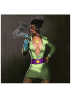 Colour card art - character: femme fatale - RPG Stock Art