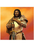 Colour card art - character: aasimar - RPG Stock Art