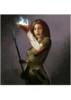 Colour card art - spell: magical mishap - RPG Stock Art