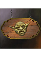 Colour card art - items: tavern sign: the disgruntled goblin- RPG Stock Art