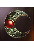 Colour card art - items: amulet: elven moon amulet red - RPG Stock Art