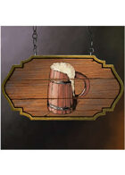 Colour card art - items: tavern sign: tankard - RPG Stock Art