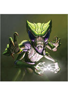 Colour card art - character: humanoid mantis - RPG Stock Art