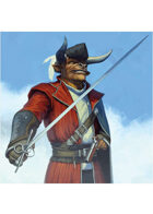 Colour card art - character: minotaur swashbuckler - RPG Stock Art