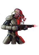 Filler spot colour line - character: mind eater soldier - RPG Stock Art