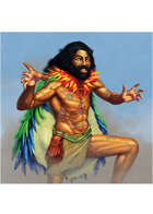 Colour card art - character: wildman - RPG Stock Art