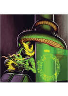 Colour card art - dragon: chinese scientist - RPG Stock Art