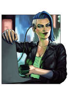 Filler spot colour line - character: cyberpunk hacker - RPG Stock Art