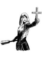 Filler spot - character: cleric with cross - RPG Stock Art
