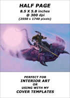 Half page - Hobgoblin riding Fungasaur - RPG Stock Art