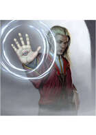 Colour card art - character: elf seer - RPG Stock Art