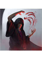 Colour card art - spell: blood bolts - RPG Stock Art