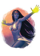 Filler spot colour - character: blue elf mage - RPG Stock Art