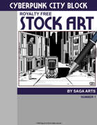 Cyberpunk City Block Stock Art #1