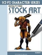 Sci-Fi Character Color Stock Art #1