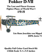 Fokker D-VII set 3 Ltn. Hans Joachim von Hippel