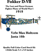 Fokker D-VII set 2 Vzfw Max Holtzem