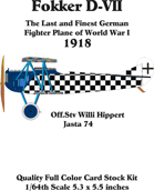 Fokker D-VII set 5 Off, Stv Willi Hippert Jasta 74