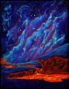 THC Stock Art: BACKGROUND - Nebula over Lava Spout