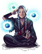 THC Stock Art: Psychic Monk Meditating