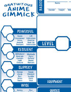 Gratuitous Anime Gimmick Character Sheet