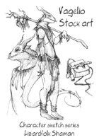 Character stock sketch series: Lizardfolk Shaman