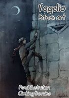 Pencil and Color Works: Climbing the Ruins