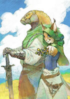 Digital illustration - Laerti and catfolk adventurers