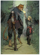 Character stock sketch and color series: The fighter and the caster